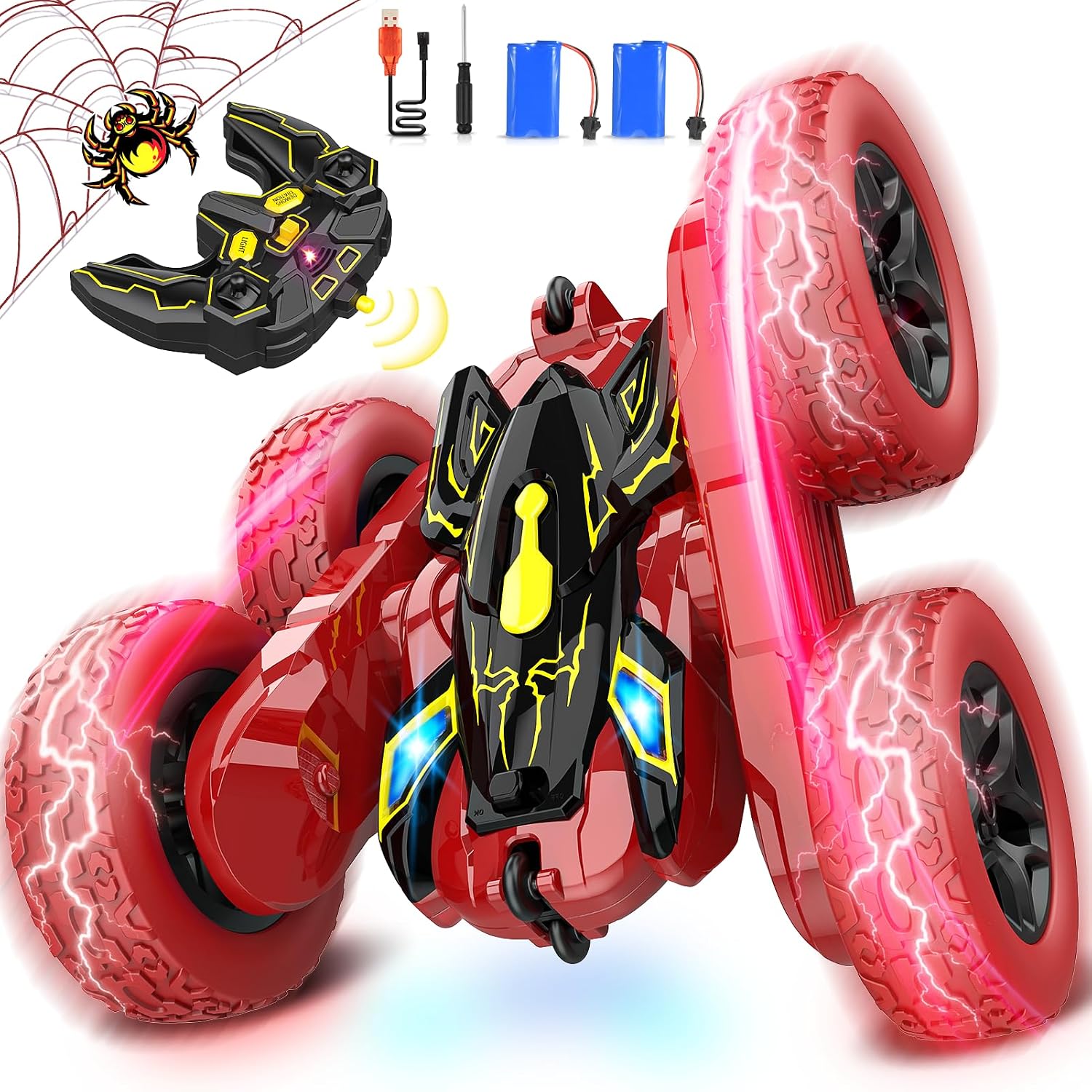 Dreamlandia Themed Remote Control Cars for 3-9 Year Old Boys - 2.4GHz 4WD RC Cars with LED Headlights & 360° Flips, Birthday Gifts & Holiday Presents for Kids Age 4-8