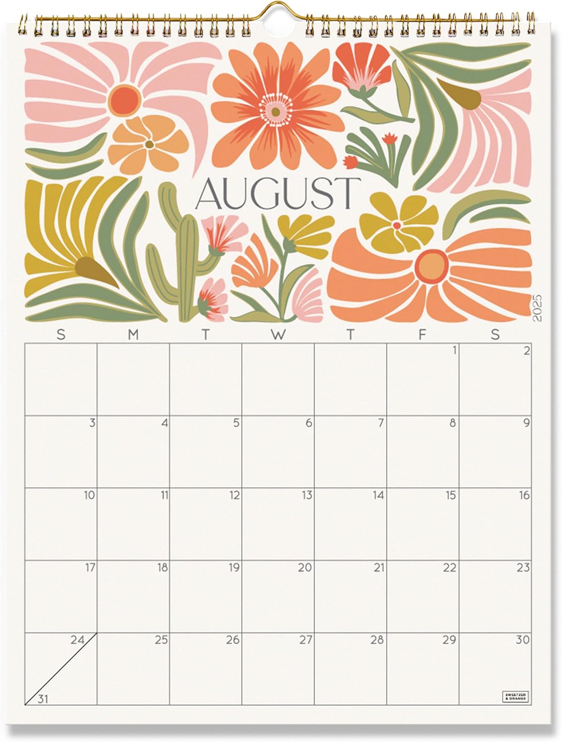S&O Desert Garden Wall Calendar from July 2025-Dec 2026 - Tear-Off Monthly Calendar - 18 Month Academic Wall Planner - Hanging Organizer to Track Anniversaries & Appointments - 13.5"x10.5”in
