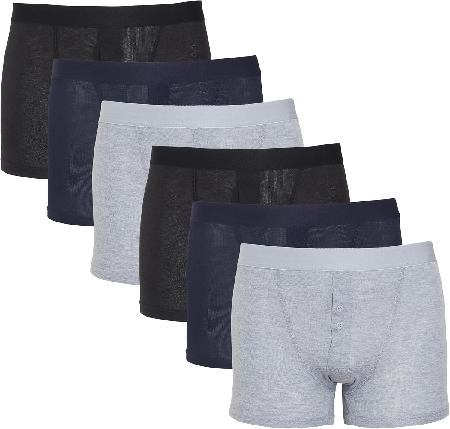 Sock Stack Mens Boxer Short Striped Boxers Cotton Stretch Boxershorts Underwear For Men, 6 Pairs