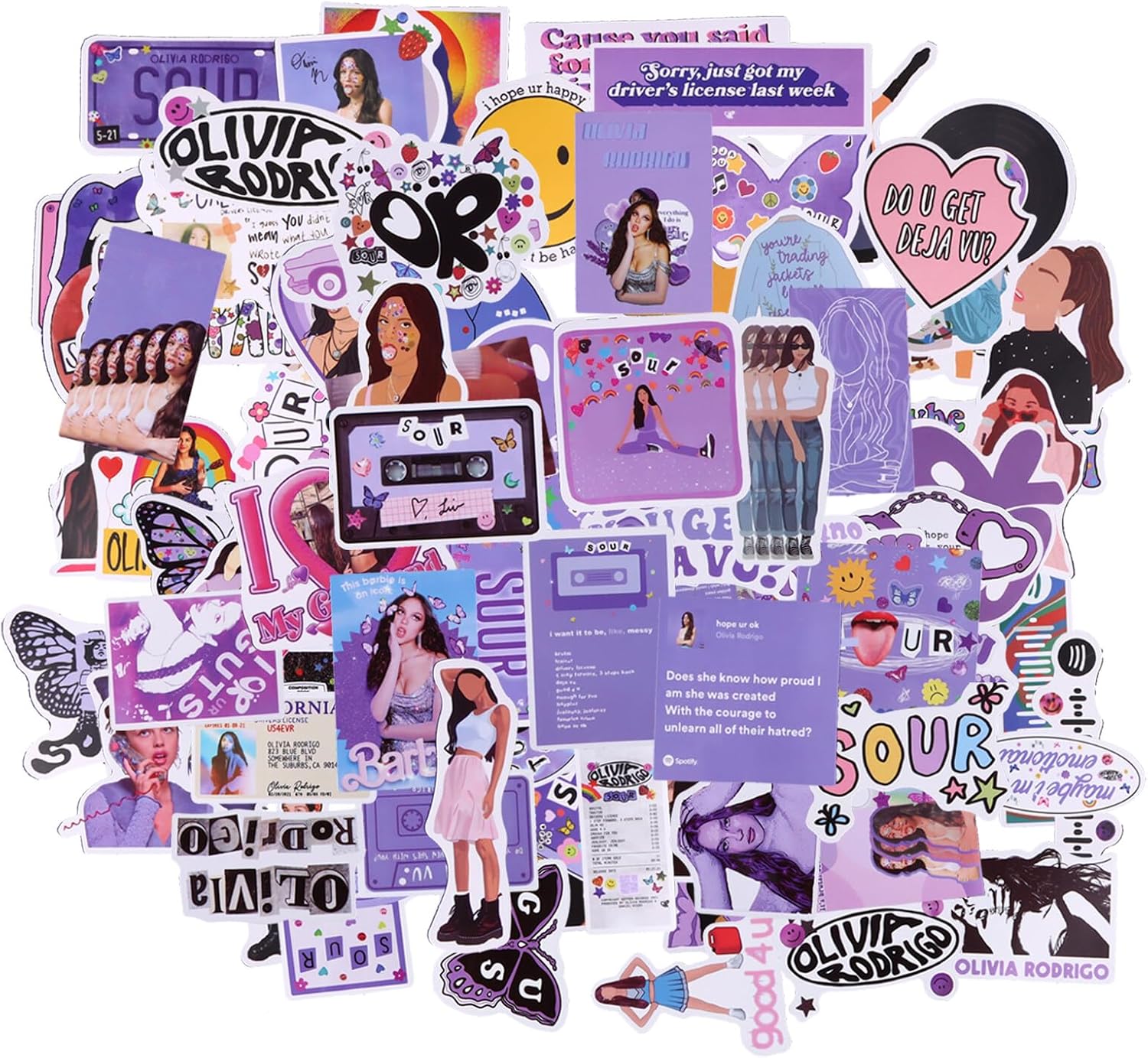 100PCS Olivia Sticker, Pop Singer Waterproof Stickers, Music Stickers, Waterproof Sticker Book for Decorating Laptops, Skateboards, Kindle, Luggage, Mobile Phone Cases, Water Bottles, Guitar