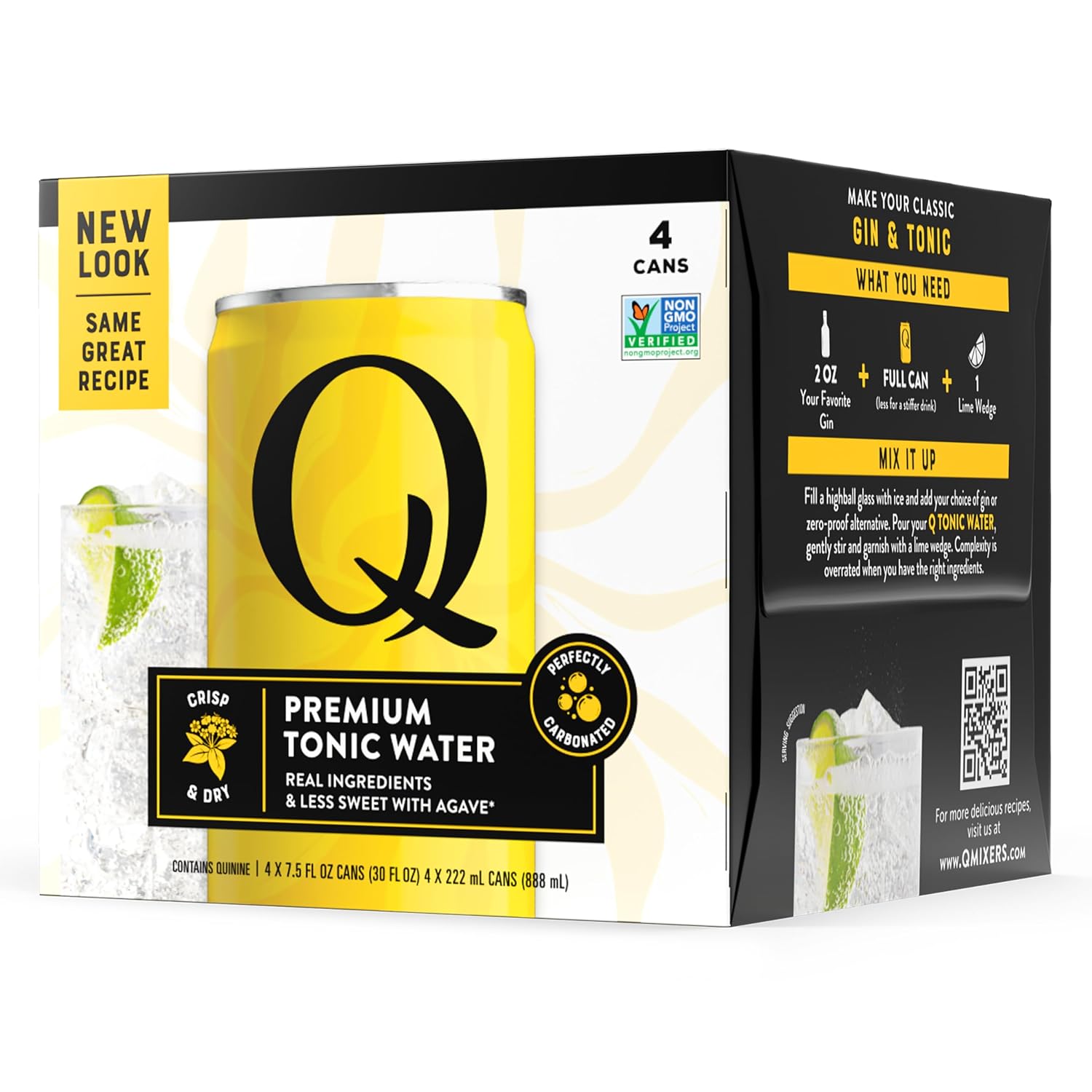 Q Mixers Light Tonic Water, 7.5 Fluid Ounces, 4 Pack