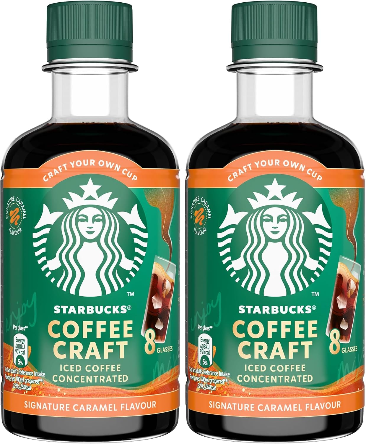 STARBUCKS® Signature Caramel Flavour Iced Coffee Concentrated 260ml (Pack of 2)