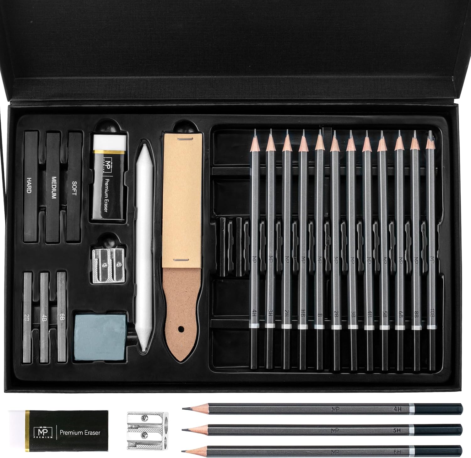 Mr. Pen- Sketching Pencils Set, 25 pcs, Sketch Pencils for Drawing, Drawing Pencils for Sketching with Graphite Sticks, Art Pencils for Sketching, Graphite Pencils, Artist Pencils, Sketching Set
