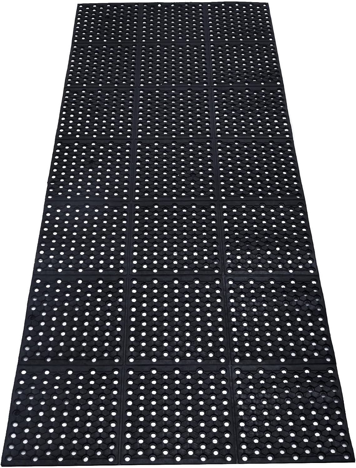 uyoyous Rubber Flooring Mat with Drainage Holes 82.67"x35.43" Resistant Anti-Fatigue Commercial Kitchen Mats with Non-Slip Backing Heavy Duty Rubber Drainage Mat for Industrial Kitchen