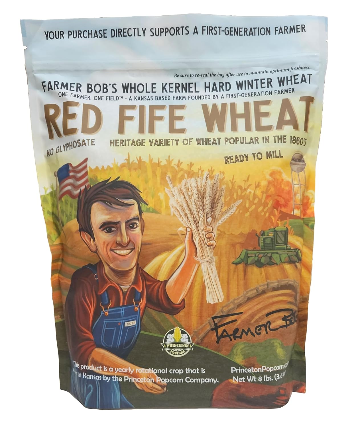 Red Fife Hard Red Winter Wheat Hard Red Wheat Berries Whole Wheat Berries Bulk Heirloom Non-Hybrid Non-GMO Heritage Family Farmed Mill at Home, 5lb re-closable bag wheatberry wheatberries