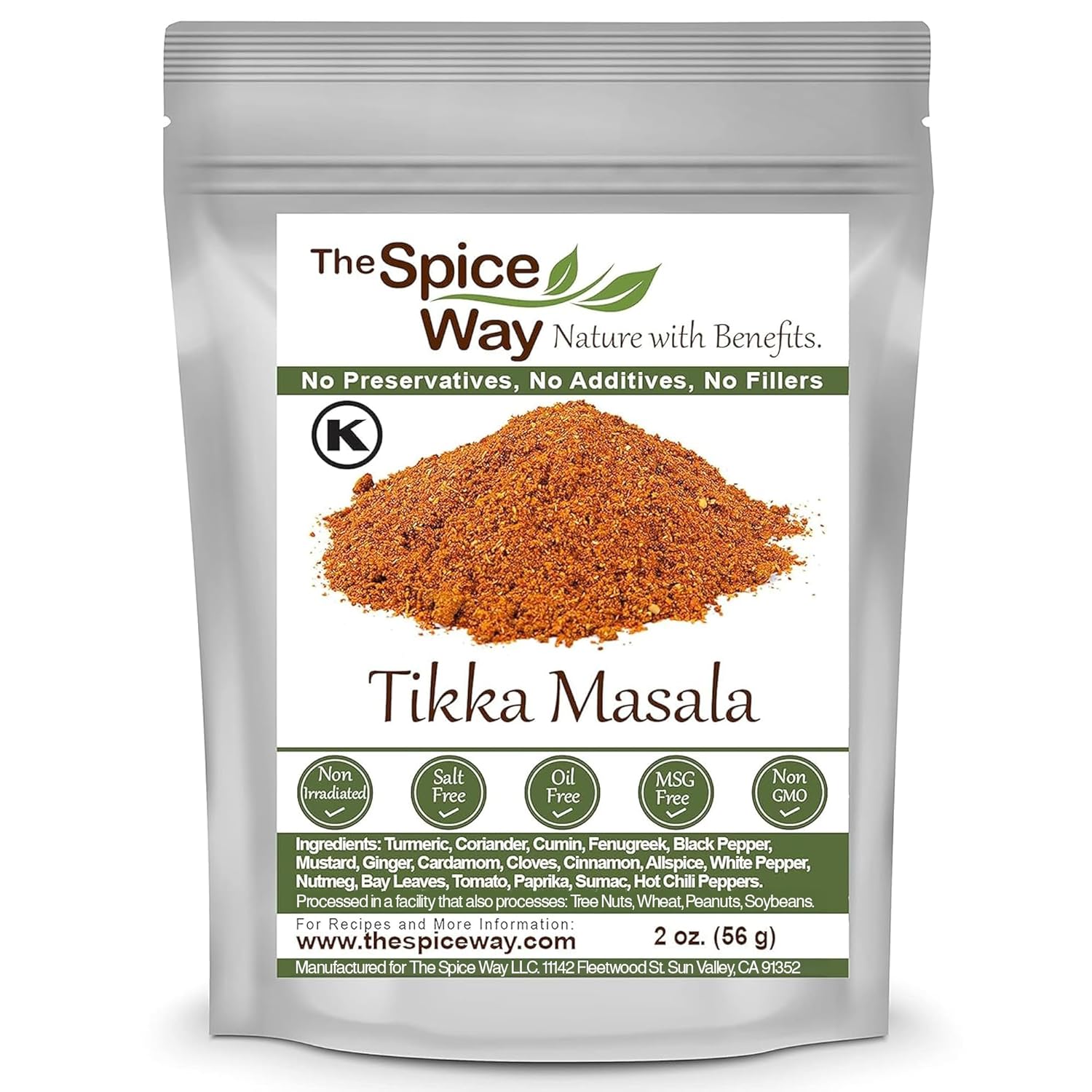 The Spice Way Tikka Masala Spice - An Indian Seasoning Mix for Meat. 20 premium ingredients including turmeric, coriander, cumin, fenugreek and more.(Goda Masala/Gram Masala/Graham) - 2 oz