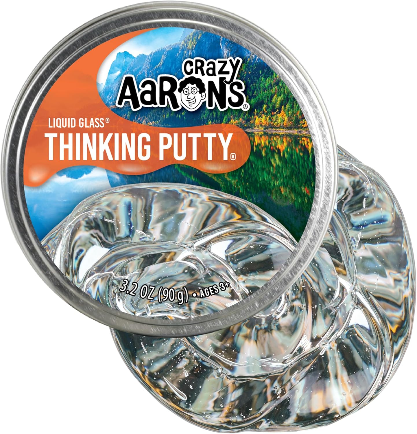 Crazy Aaron's Thinking Putty - Liquid Glass - See-Through Putty for Kids and Adults in a 4" Tin - Creative and Endless Fun, Stress Relief Therapy Toys, Never Dries Out - Made in USA