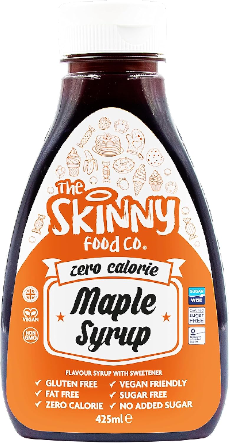 Skinny Food Co Sugar Free Maple Syrup 425ml - Zero Calorie Syrup For Breakfast, Snacks, Drinks & Desserts - Vegan, Gluten-free, Keto & Paleo Friendly Maple Syrup - Sugar Free Maple Syrup UK