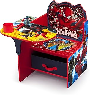 Delta Children Chair Desk With Storage Bin - Greenguard Gold Certified, Spider-Man, Arm Rest, Cushion Availability, Engineered Wood