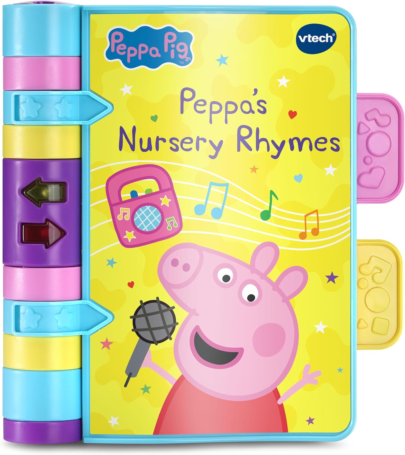 VTech Peppa Pig: Peppa's Nursery Rhymes, Official Peppa Pig Book with Nursery Rhymes, Wipe-Clean Pages, Lights, Songs & Sound Effects, Interactive Toy for Babies 9, 12, 18+ months, English Version
