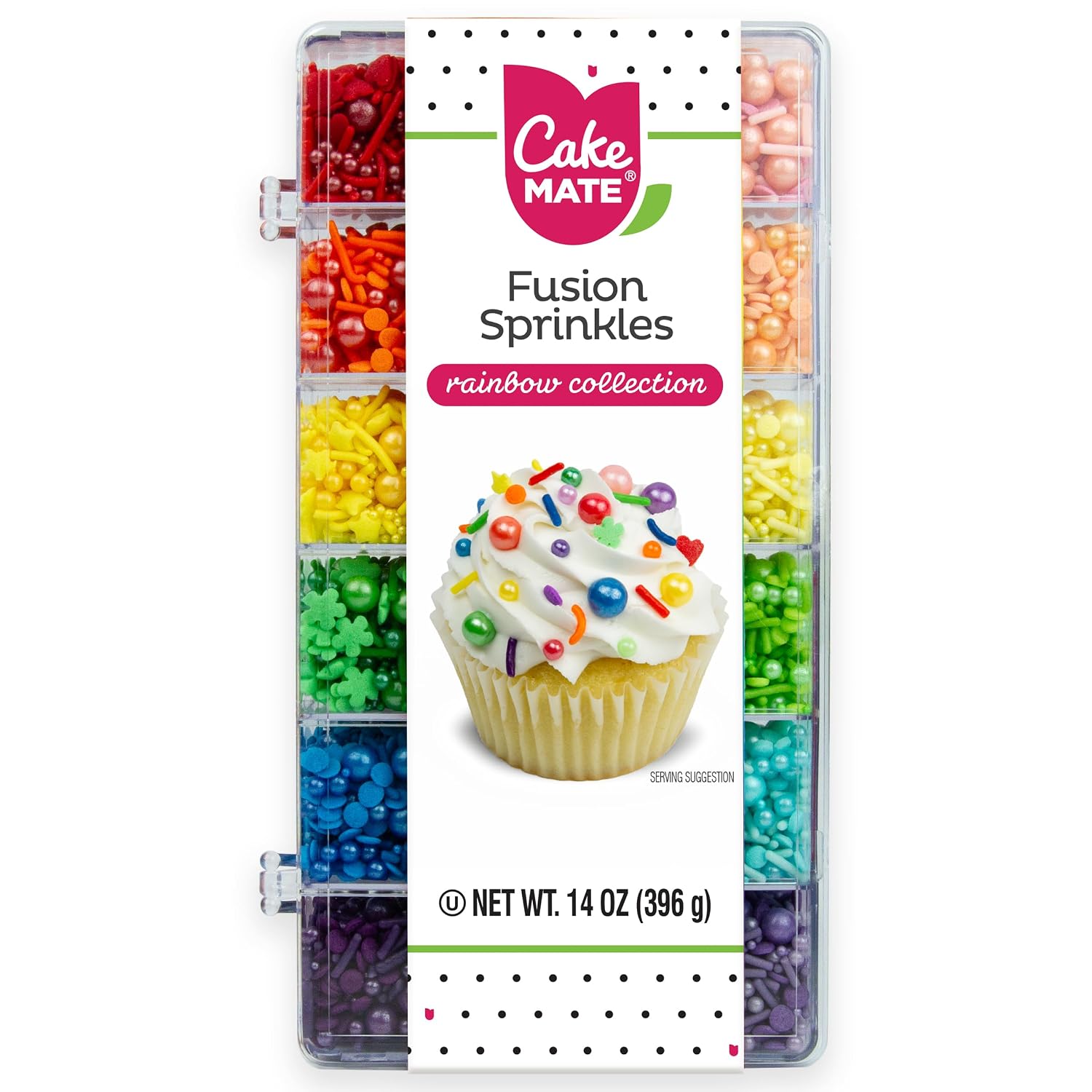 Cake Mate Rainbow Sprinkle Tacklebox, Assorted Shapes & Colors, 14 oz