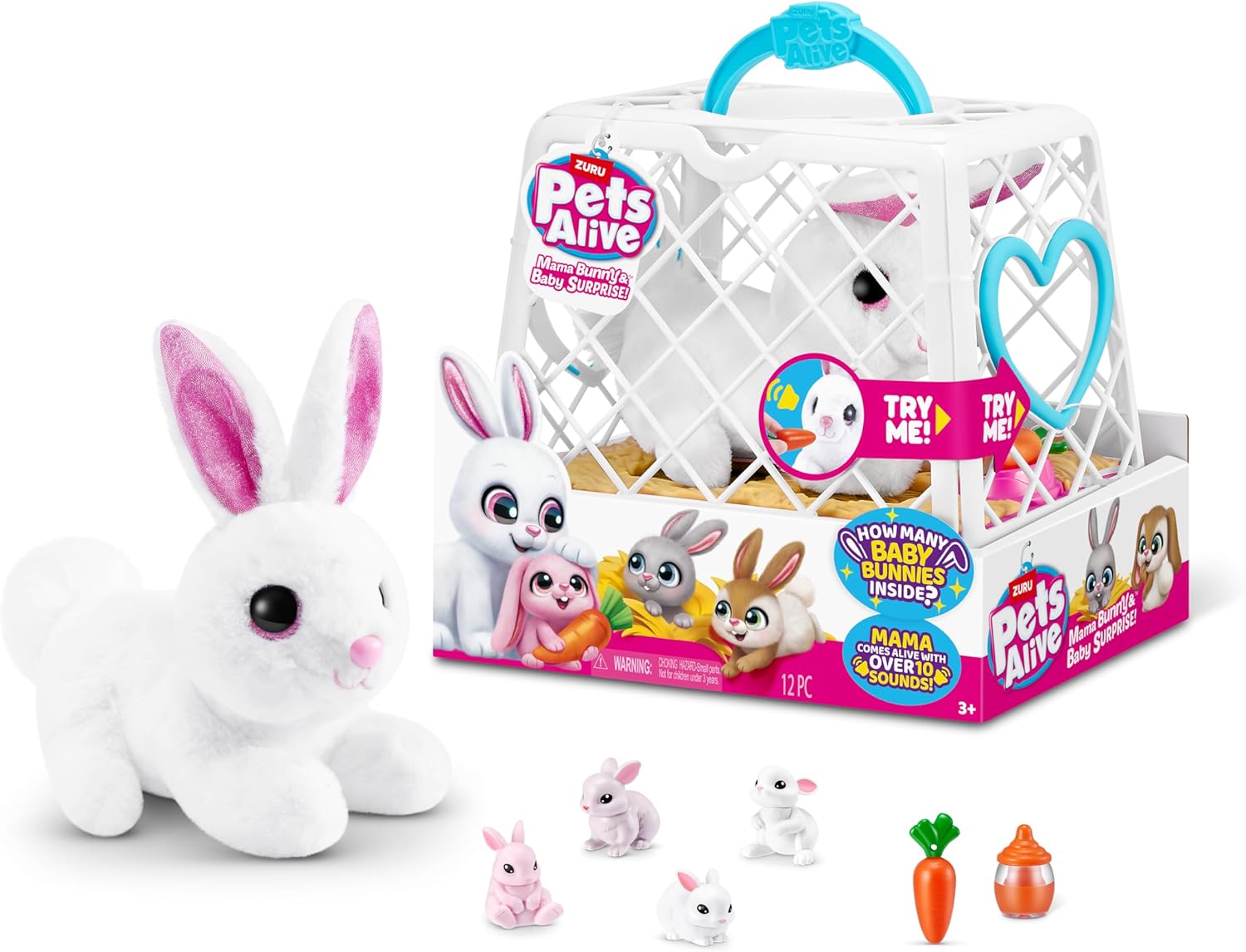 Pets Alive Mama Bunny & Baby Surprise, Series 1, Electronic Pet for Girls, Mail Box