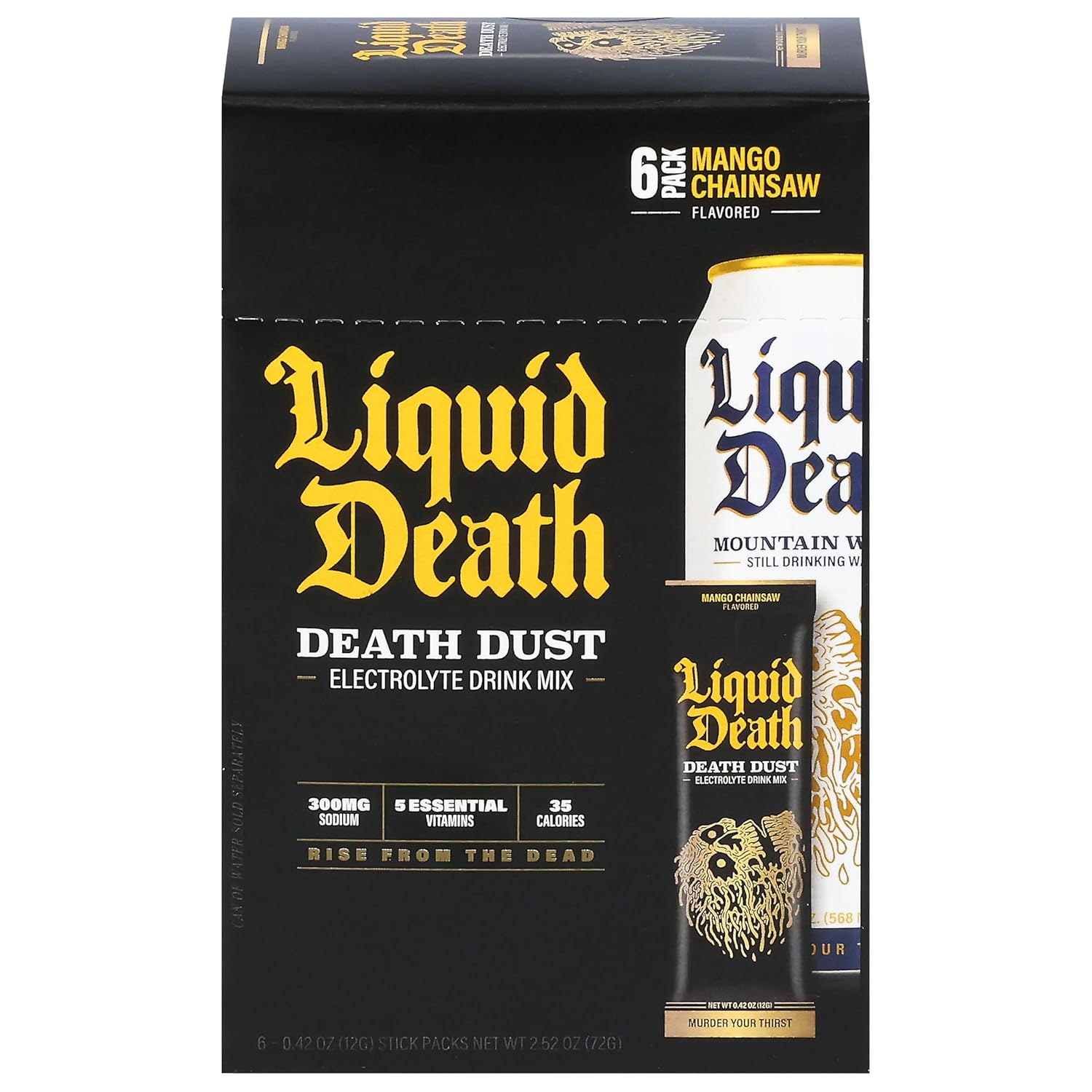 Liquid Death, Drink Mix Death Dust Mango 6Pk, 2.52 Ounce