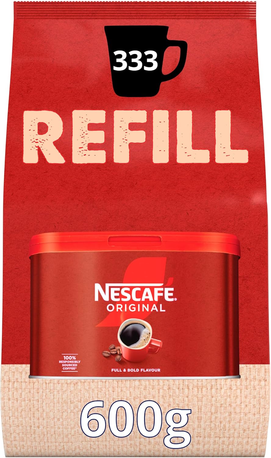 NESCAFÉ Original Medium Roast Instant Coffee Refill Pouch 600g