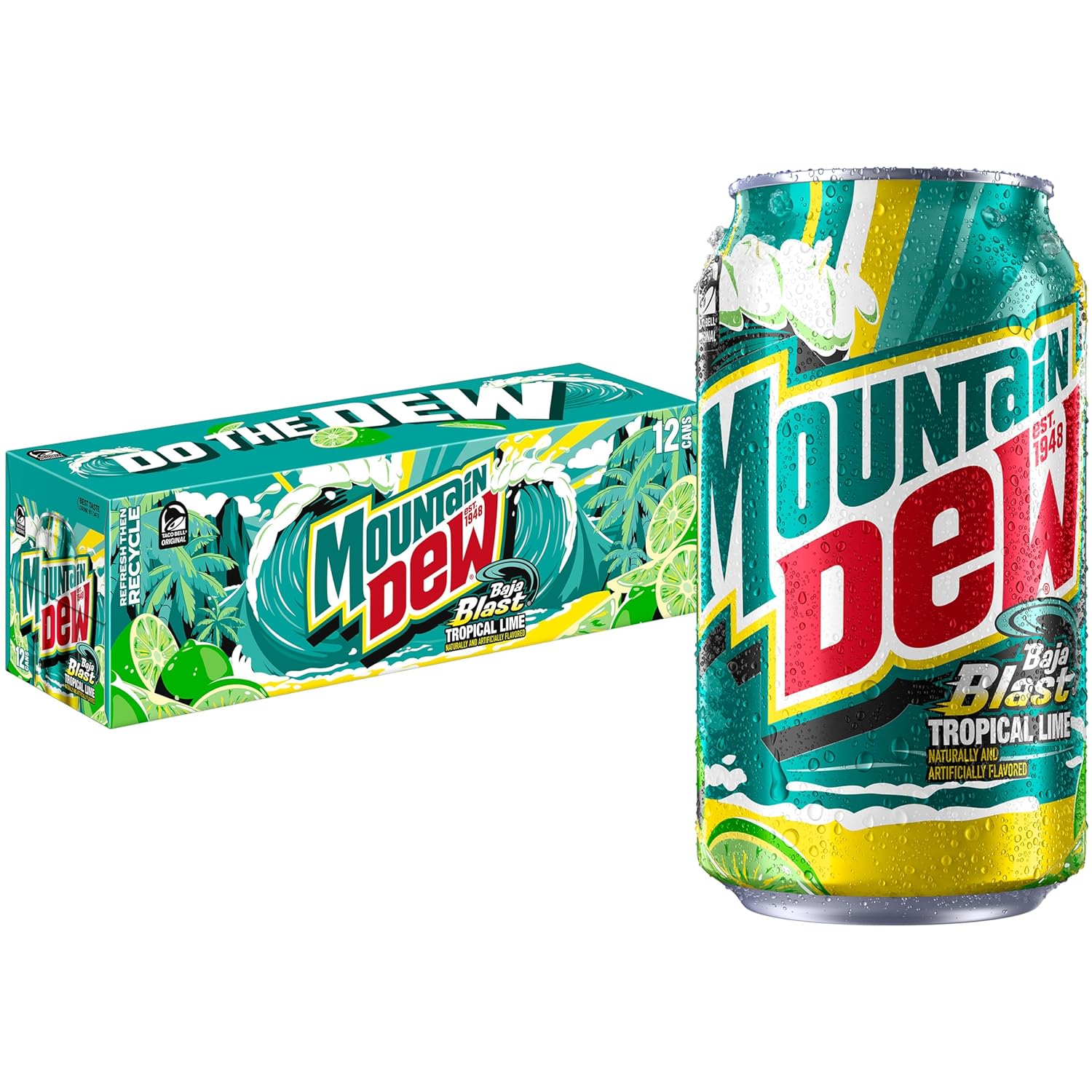 Mountain Dew Baja Blast Cans, 12 oz Cans, 12 Count