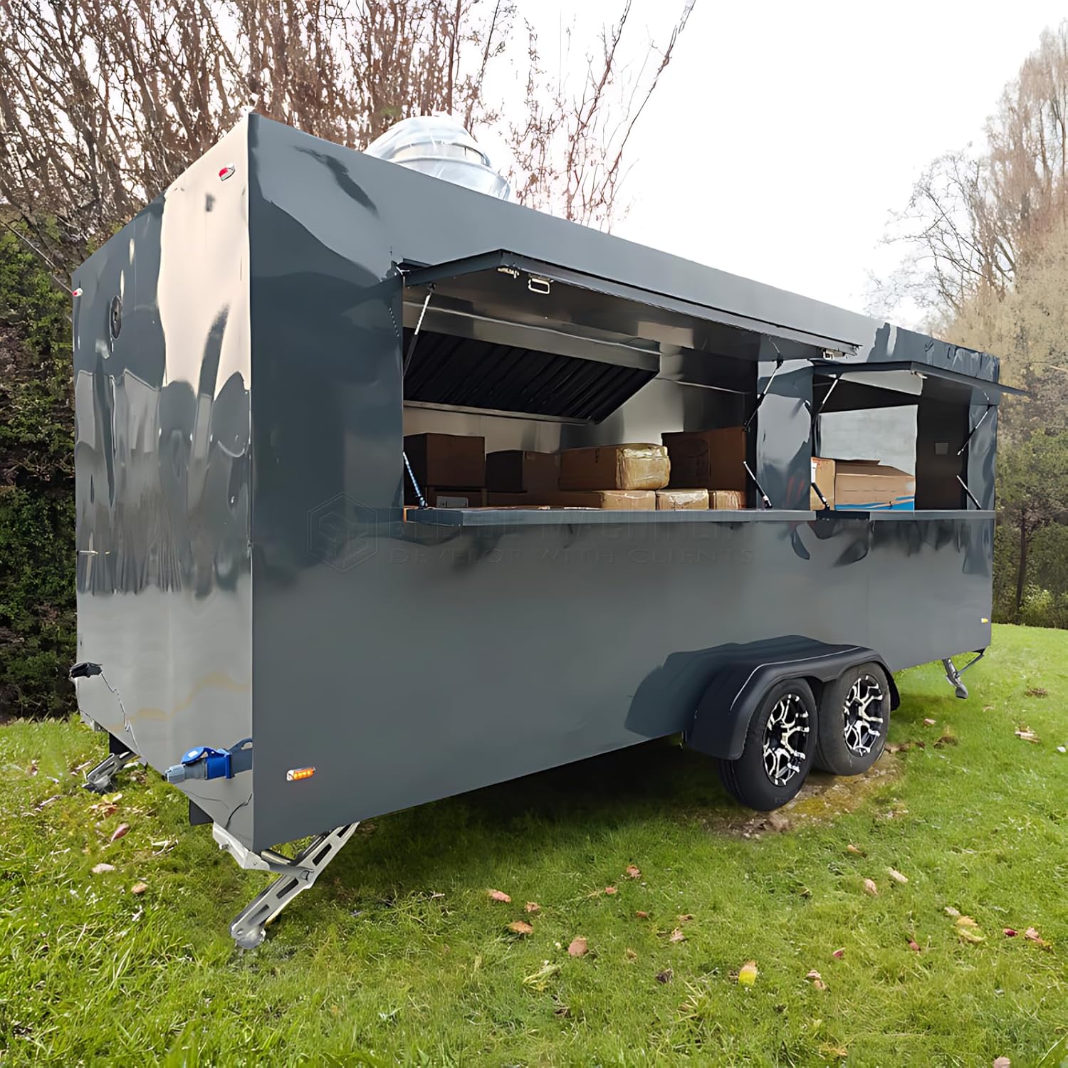 BELYOO Food Trailer Mobile Food Cart with Full Kitchen Trucks for Sale Hot Dog Cart for Commercial Use Food Truck Trailer Concession Trailers for Sale Bakery