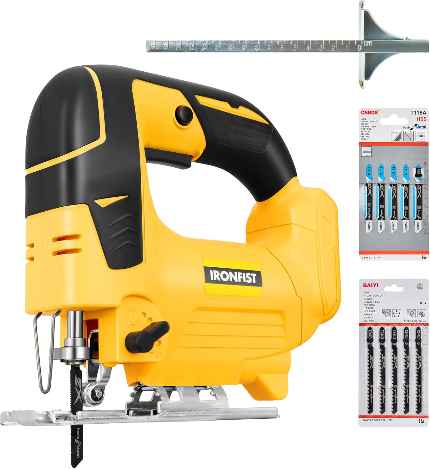 IRONFIST Jig Saw, Cordless 20V Lithium Saber saw, Adjustable 4-Position Orbital wood and metal cutting machine Compatible with DEWALT Battery (Tool Only, NO Battery)