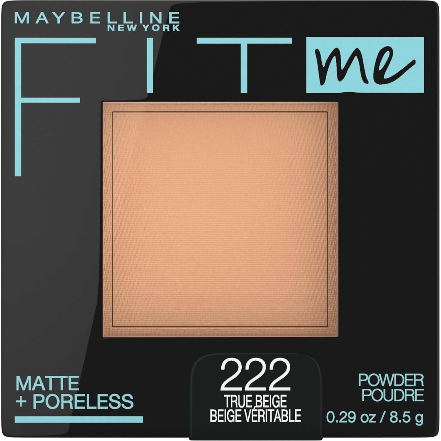 Maybelline Fit Me Matte + Poreless Pressed Face Powder Makeup & Setting Powder, True Beige, 1 Count