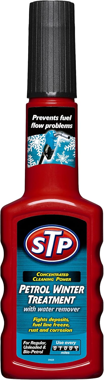 STP Petrol Winter Treatment with Water Remover 200 ml, Helps Cold Weather Starting and Protects against Fuel Line Freezing, Prevents Corrosion and Rust, Mechanical Car Cleaning Products