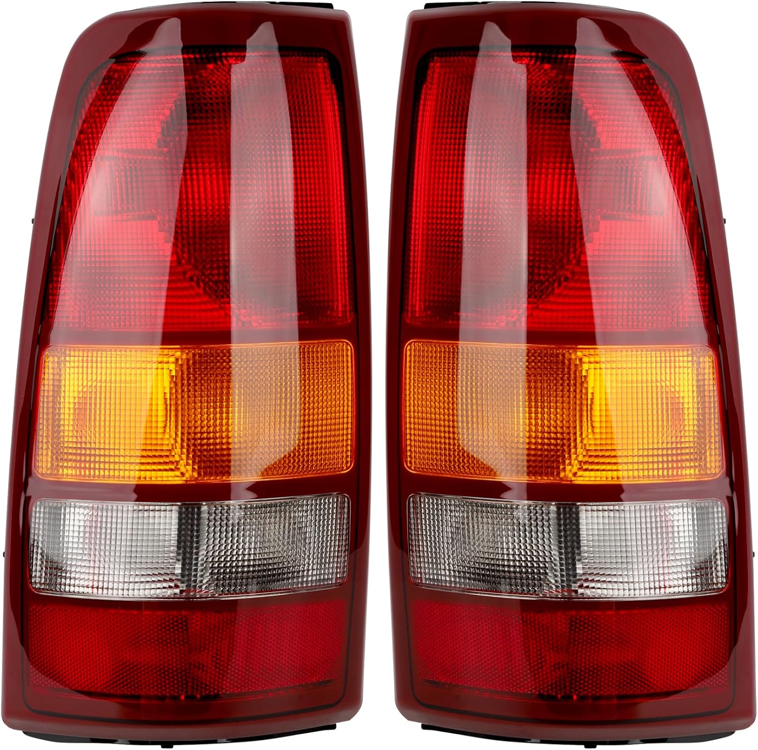 Tail Lights Compatible with 1999-2002 Chevy Silverado 1999-2006 GMC Sierra 1500 2500 3500, Driver and Passenger Side Rear Brake Lamps Without Bulb ‎GM2800186 GM2801186