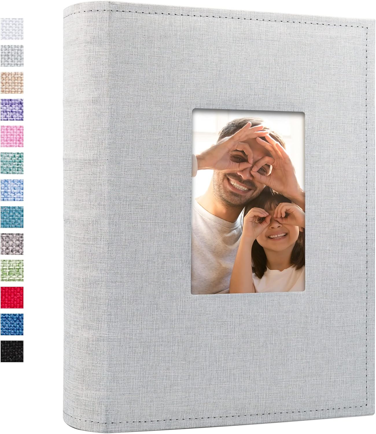 Vienrose Photo Albums 6x4 300 Pockets Linen Frame Cover with Memo Areas Photobook Large Capacity Pictures Book for Wedding Family Baby Vacation