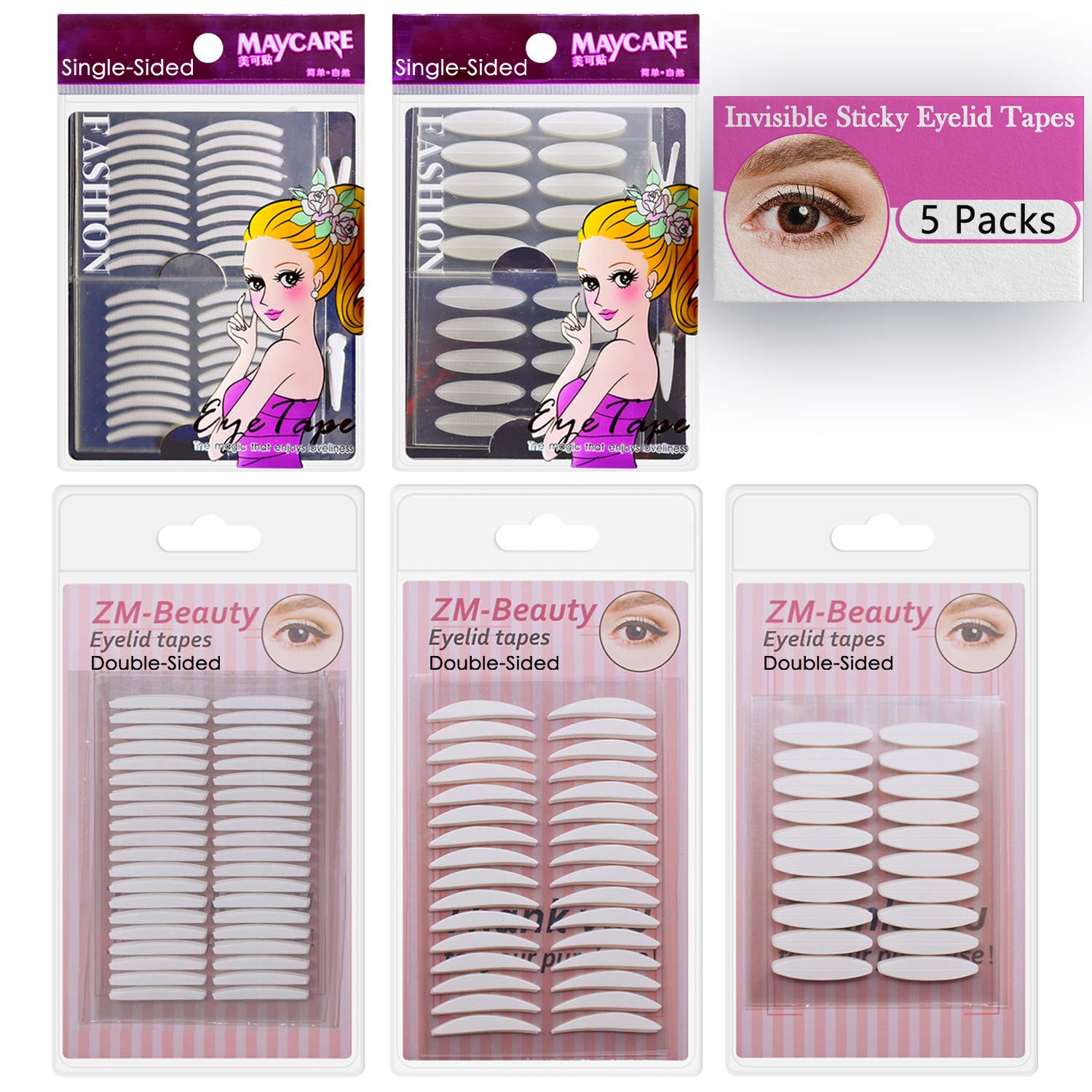 1080Pcs Premium Quality Natural Invisible Single Side Eyelid Tape Stickers Medical-use Fiber Eyelid Lift Strip, Instant Eye Lift Without Surgery, Perfect for Uneven Mono-Eyelids