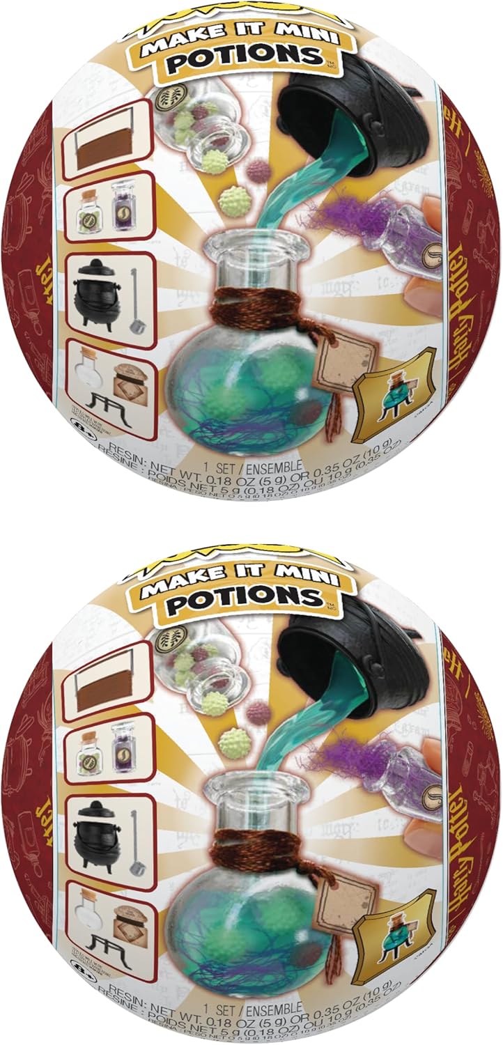MGA's Miniverse Make It Mini Potions Harry Potter (2 Pack) Mini Collectibles, Blind Packaging, DIY, Resin Play, Replica Potions, NOT Edible, Collectors, 8+