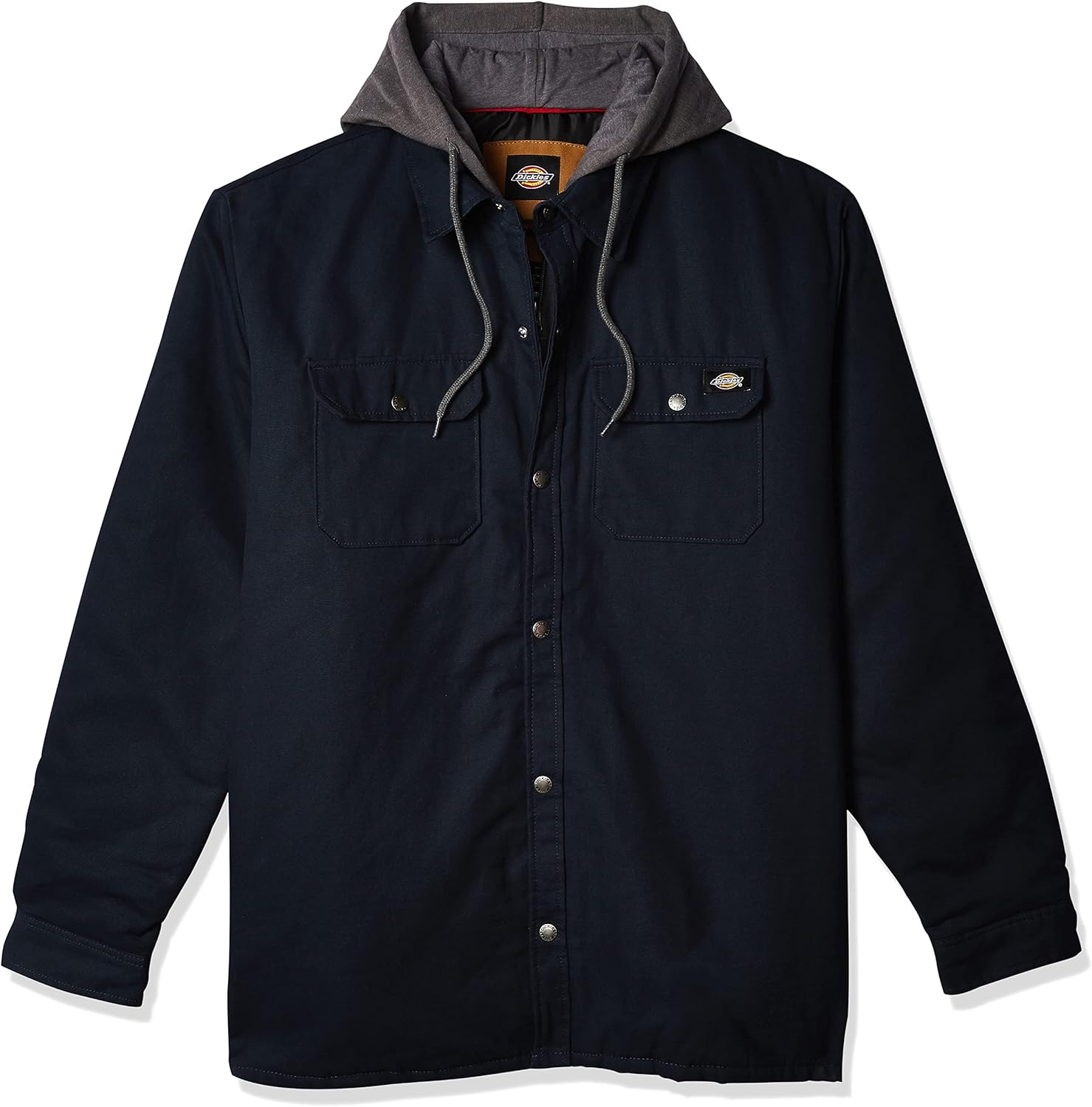 Dickies Men's Fleece Hooded Duck Shirt Jacket with Hydroshield Work Utility Outerwear