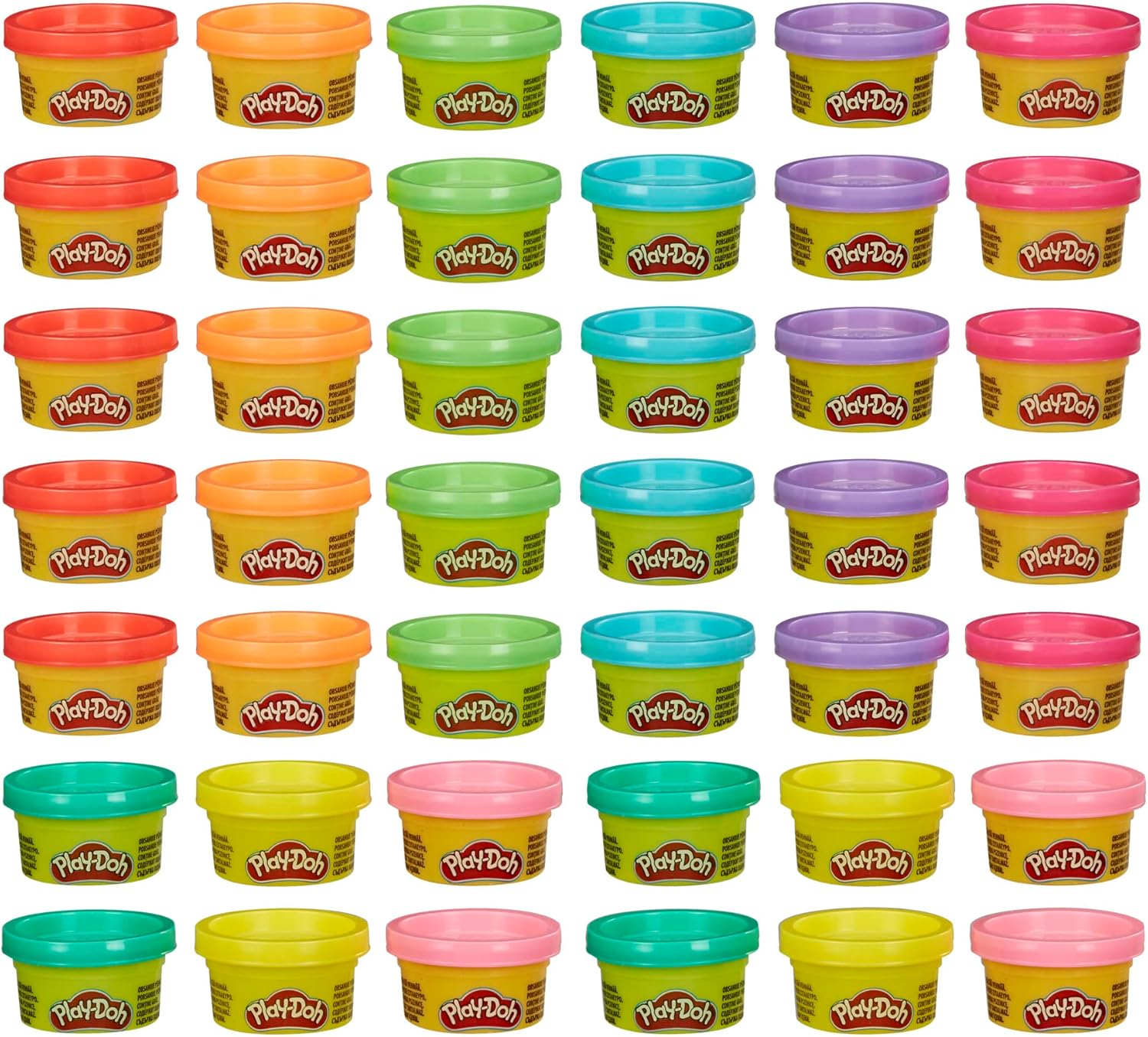Play-Doh Bulk Handout 42-Pack of 1-Ounce Modeling Compound Cans, Non Candy Halloween Handout Toys & Party Favors, Kids Arts & Crafts, Preschool Toys, Ages 2+ (Amazon Exclusive)