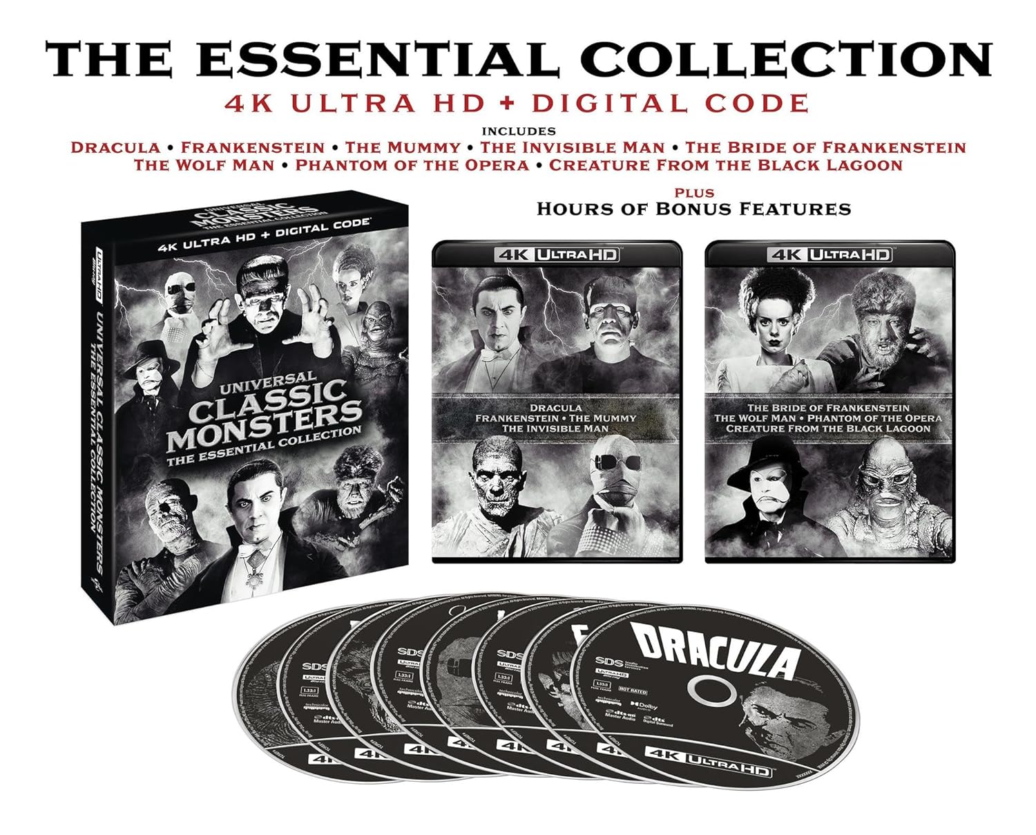 Universal Classic Monsters: The Essential Collection - 4K Ultra HD + Digital [4K UHD]