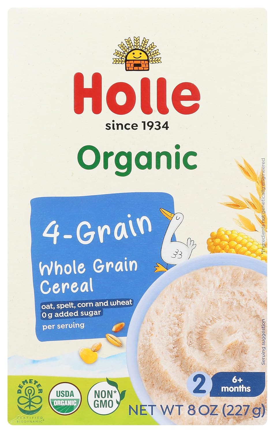Holle Organic Wholegrain Four Grain Cereal, 8 OZ