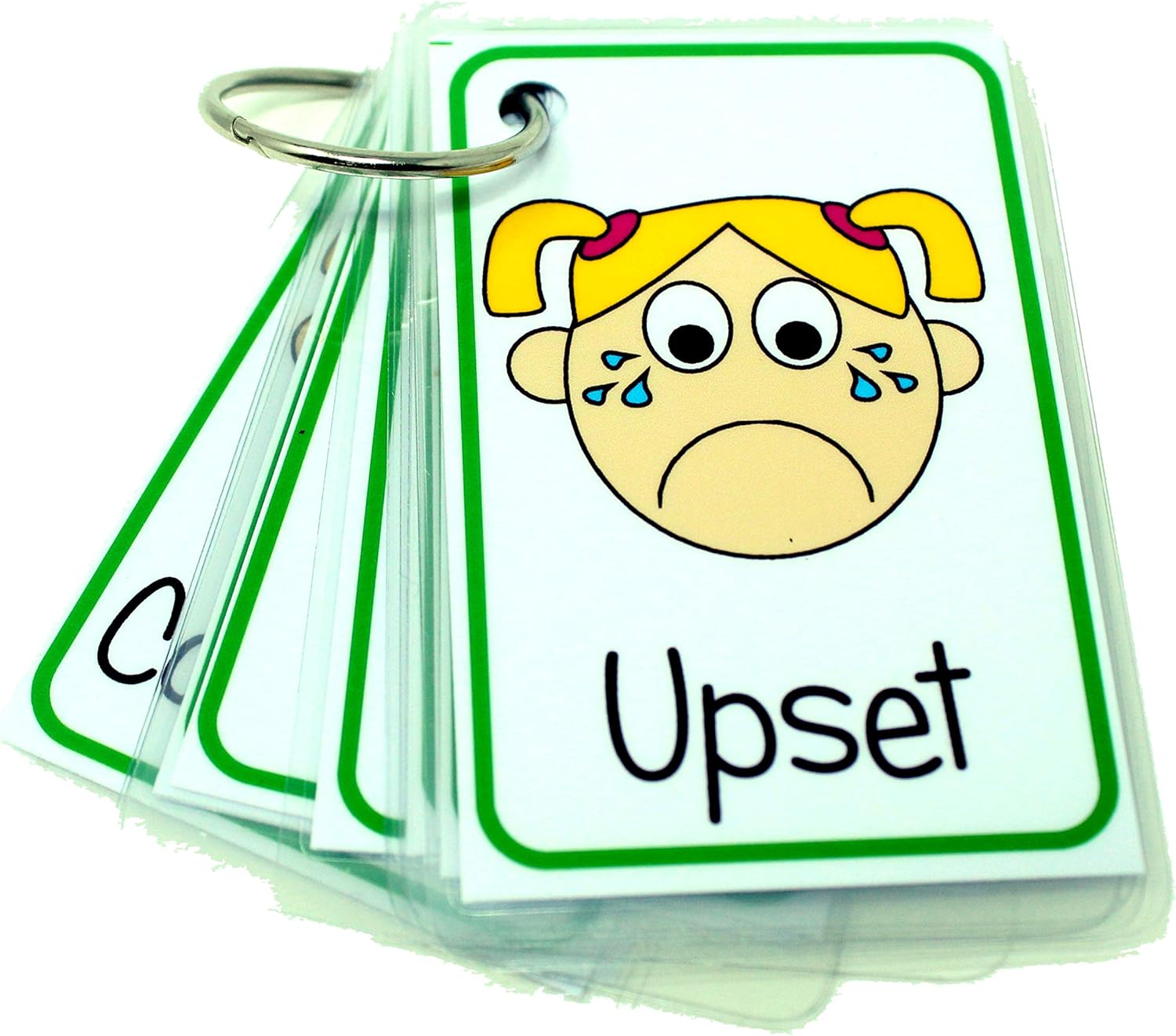 Feelings and Emotions Flash Cards Girls - Non Verbal Visual Aid Speech Delay for Children and adults with Autism, Special Needs ASD ADHD