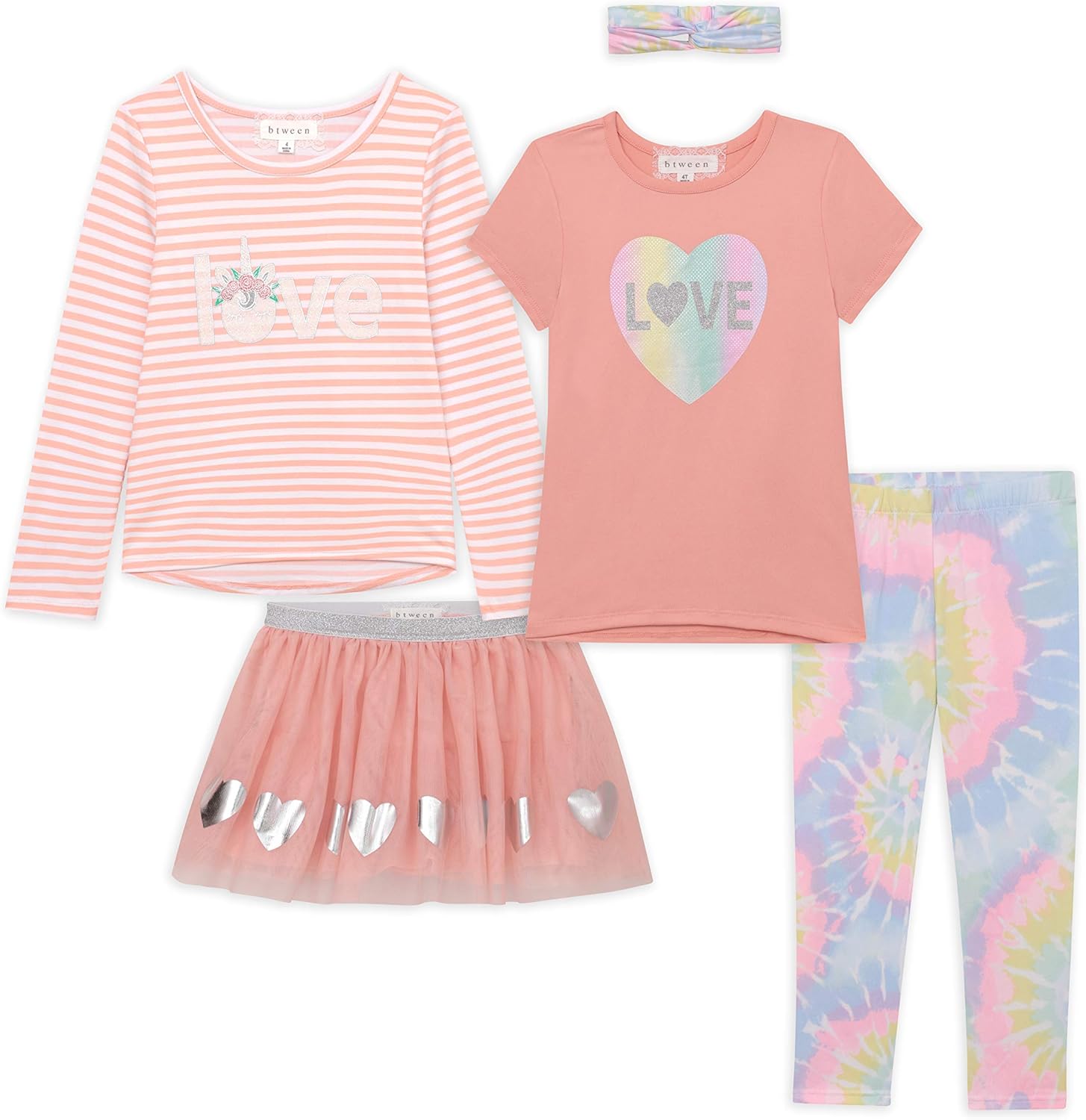 BTween Girls Kids Clothing and Accessory Set 5 Piece Mix And Match Sets