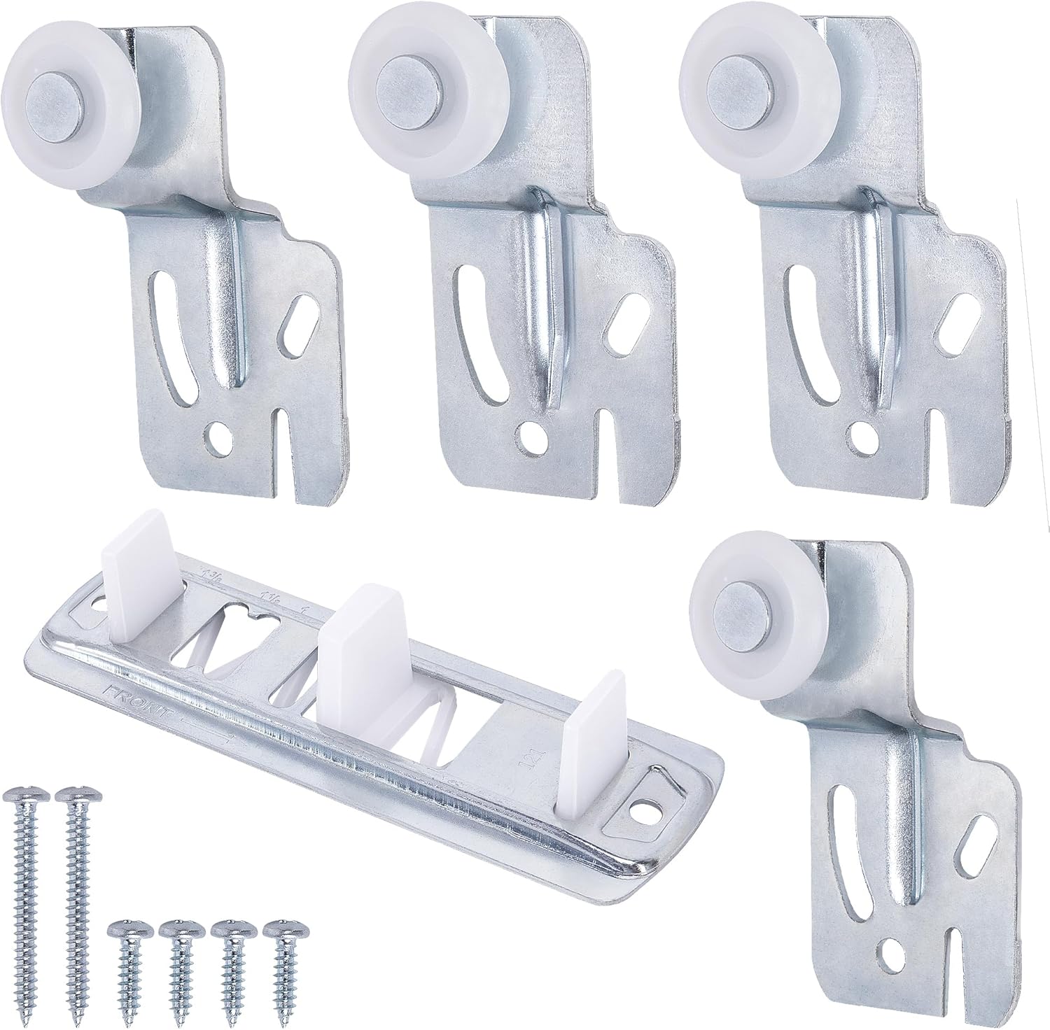 5 Pcs Sliding Closet Door Roller Kit,Wardrobe Door Roller with Slide Track,Closet Door Rollers Replacement for Top-Hung Sliding Door Hardware