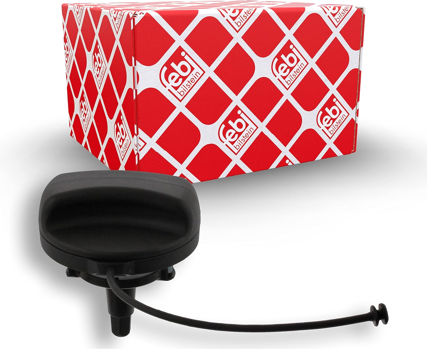 febi bilstein 45550 Fuel Filler Cap with securing strap, not lockable, 1 unit, grey