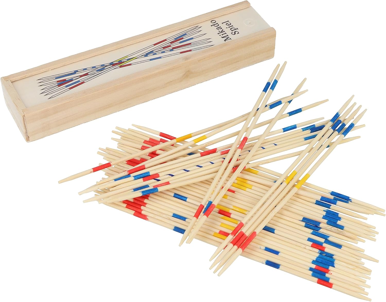 HENBRANDT Mikado Sticks 41pcs Traditional Family Games Wooden Pickup Sticks Set Table Top Board Game Wooden Toys for Kids