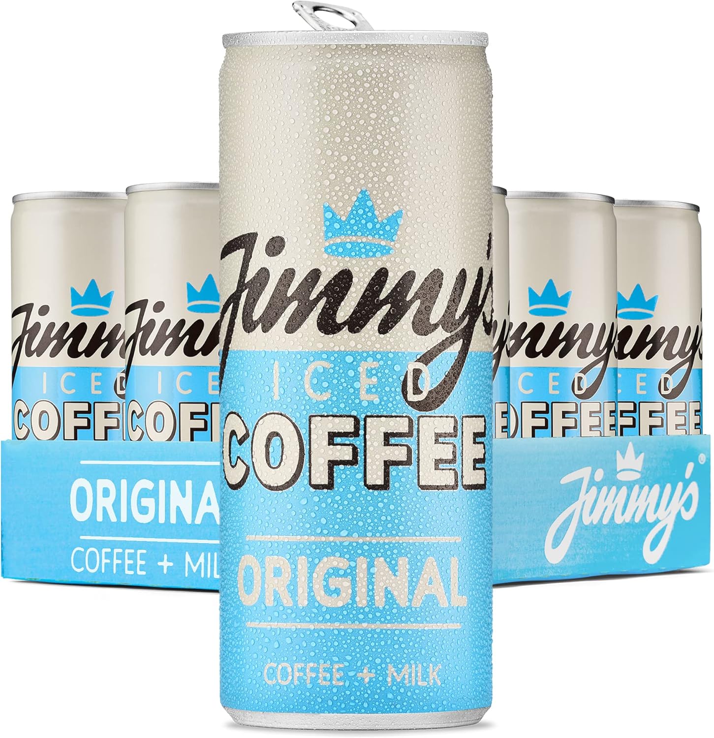 Jimmy's Iced Coffee Original SlimCan 12 x 250ml (Pack of 12) Refreshing Ready-to-drink Iced Latte Tins