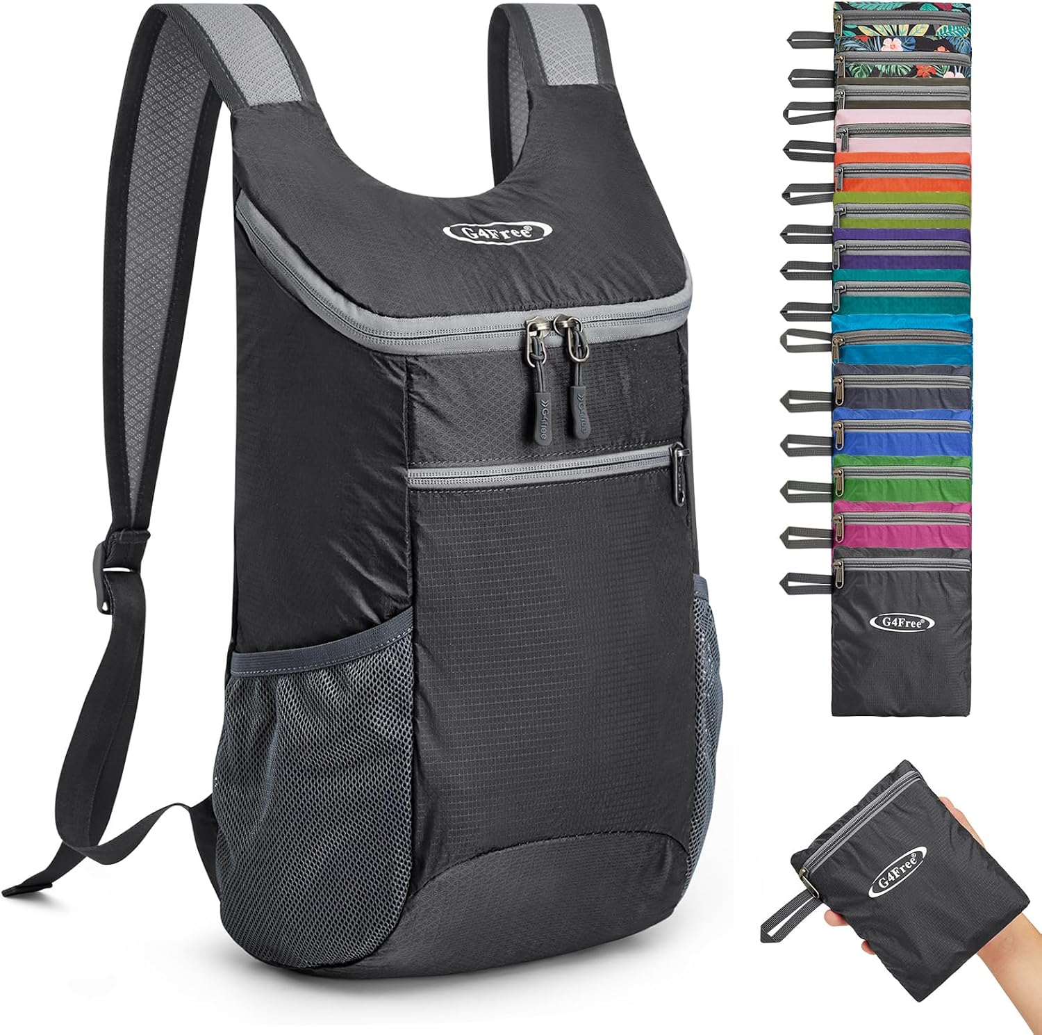 G4Free 10L Lightweight Packable Hiking Backpack, Nylon Daypack Daily Travel