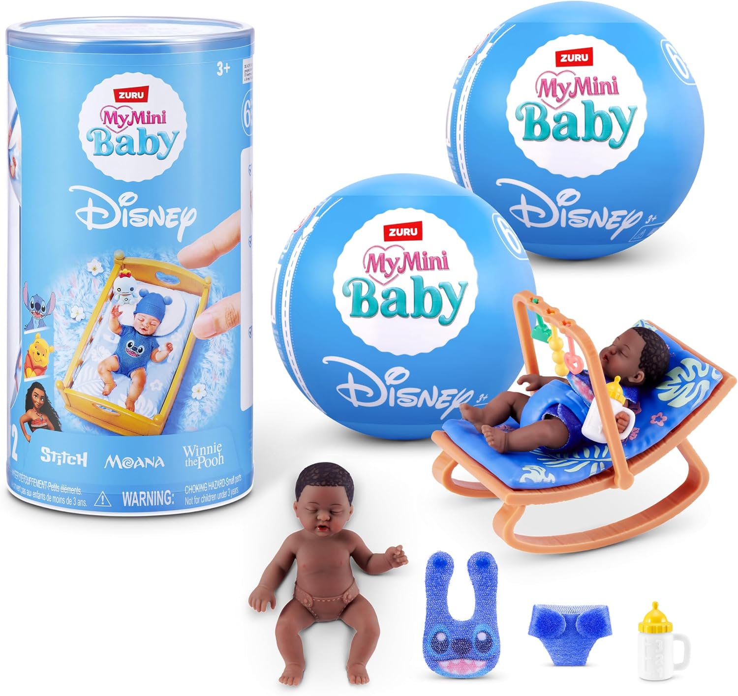 MY MINI Baby 2 Pack by ZURU – Collectible Disney Baby Doll Mystery Capsule with Accessories, Realistic Miniature Toy for Girls Ages 3+