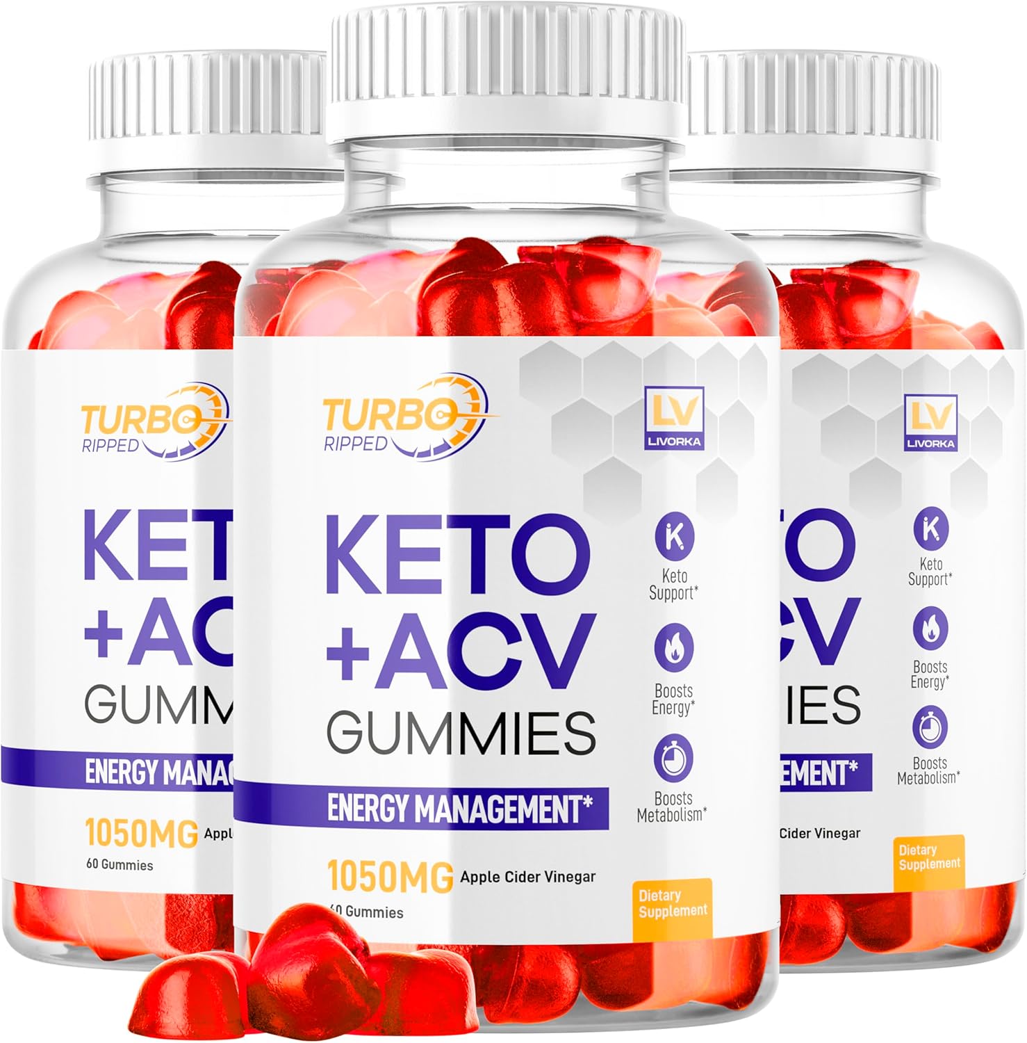 (3 Pack) Turbo Ripped Keto Weight Loss ACV Gummies, Turbo Ripped Keto ACV Gummies, Turbo Ripped Gummies, TurboRipped Keto ACV Apple Cider Vinegar Advanced Multivitamin Healthy s Gummys, 3 Months
