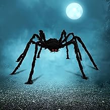 JOYIN Halloween Outdoor Decorations Hairy Spider, Scary Giant Spider Fake Large Props for Yard Party Decor, Black (Standing Height is 15 inches)
