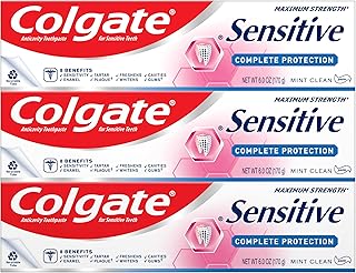 Colgate Sensitive Toothpaste, Complete Protection, Mint - 6 Ounce (Pack of 3)