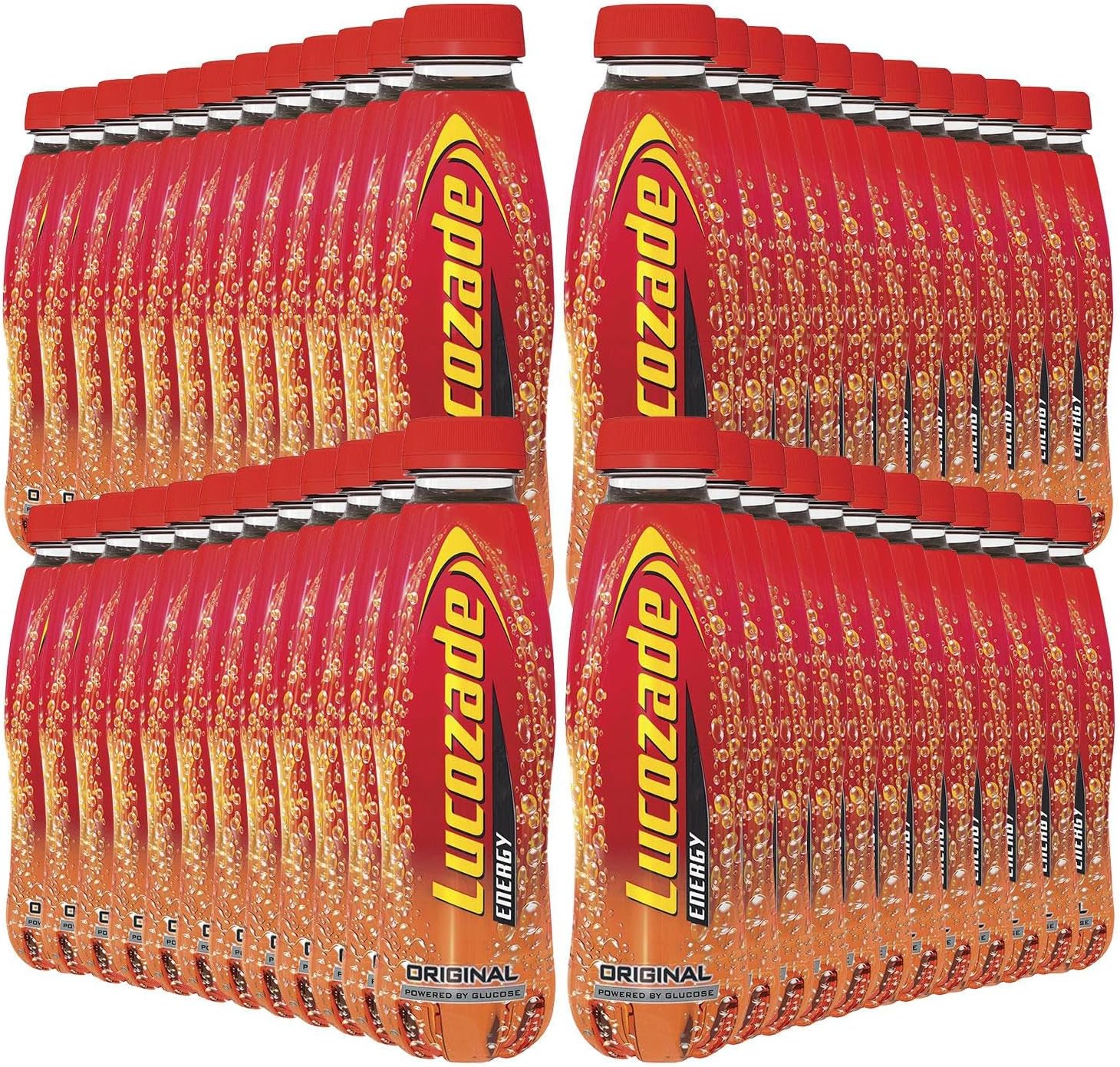Lucozade Original Energy Drink 48 x 380ml – Sparkling Glucose Beverage, Bulk Pack, Ideal for Hydration, Sports, Office & On-the-Go Energy Boost