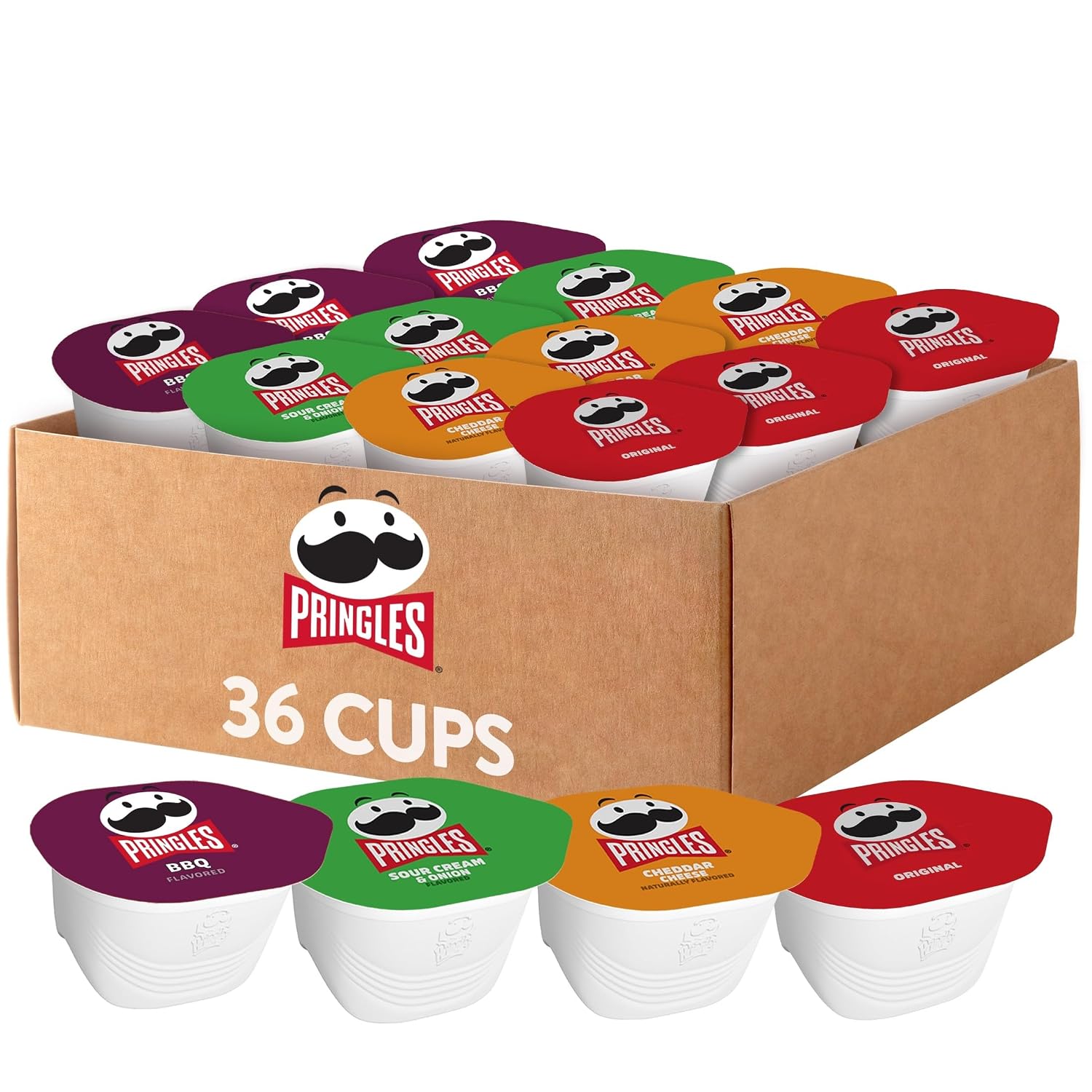 Pringles Potato Crisps Chips, Snack Stacks, Lunch Snacks, Variety Pack (36 Cups)