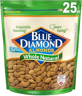 Blue Diamond Almonds Whole Natural Raw Snack Nuts, 25 Oz Resealable Bag (Pack of 1)