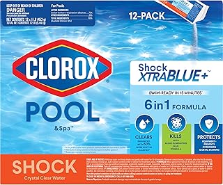 Clorox® Pool&Spa™ Shock XTRABLUE®2, Kills Bacteria & Algae in Swimming Pools, Swim-Ready in 15 Minutes, (12-Pack)