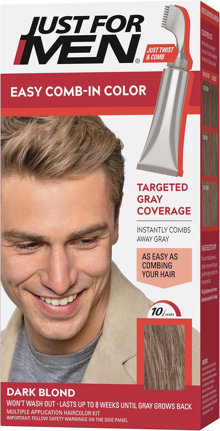 Just For Men AutoStop Men's Comb-In Hair Color, Dark Blond