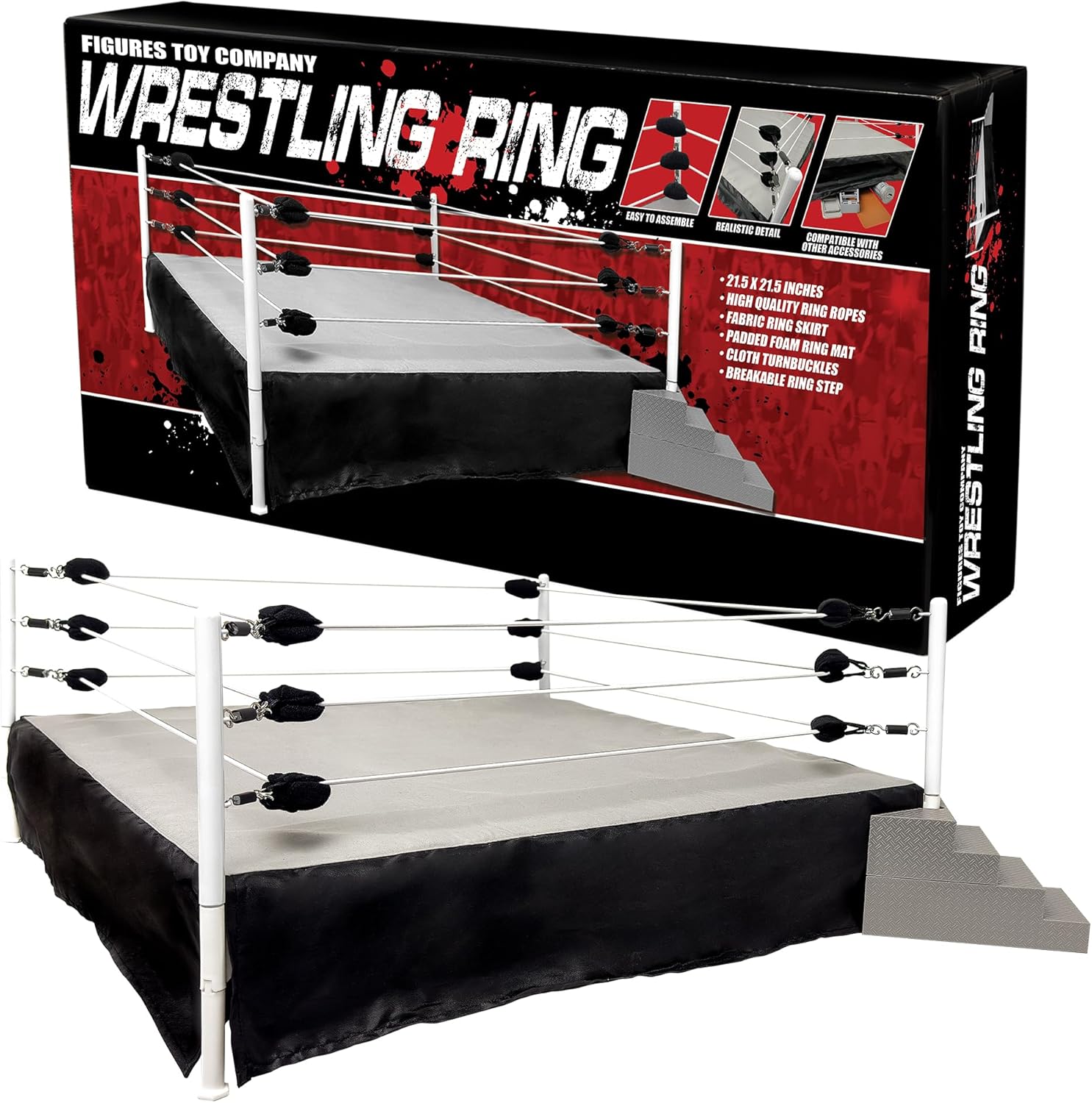 Figures Toy Company Wrestling Ring for Wrestling Action Figures