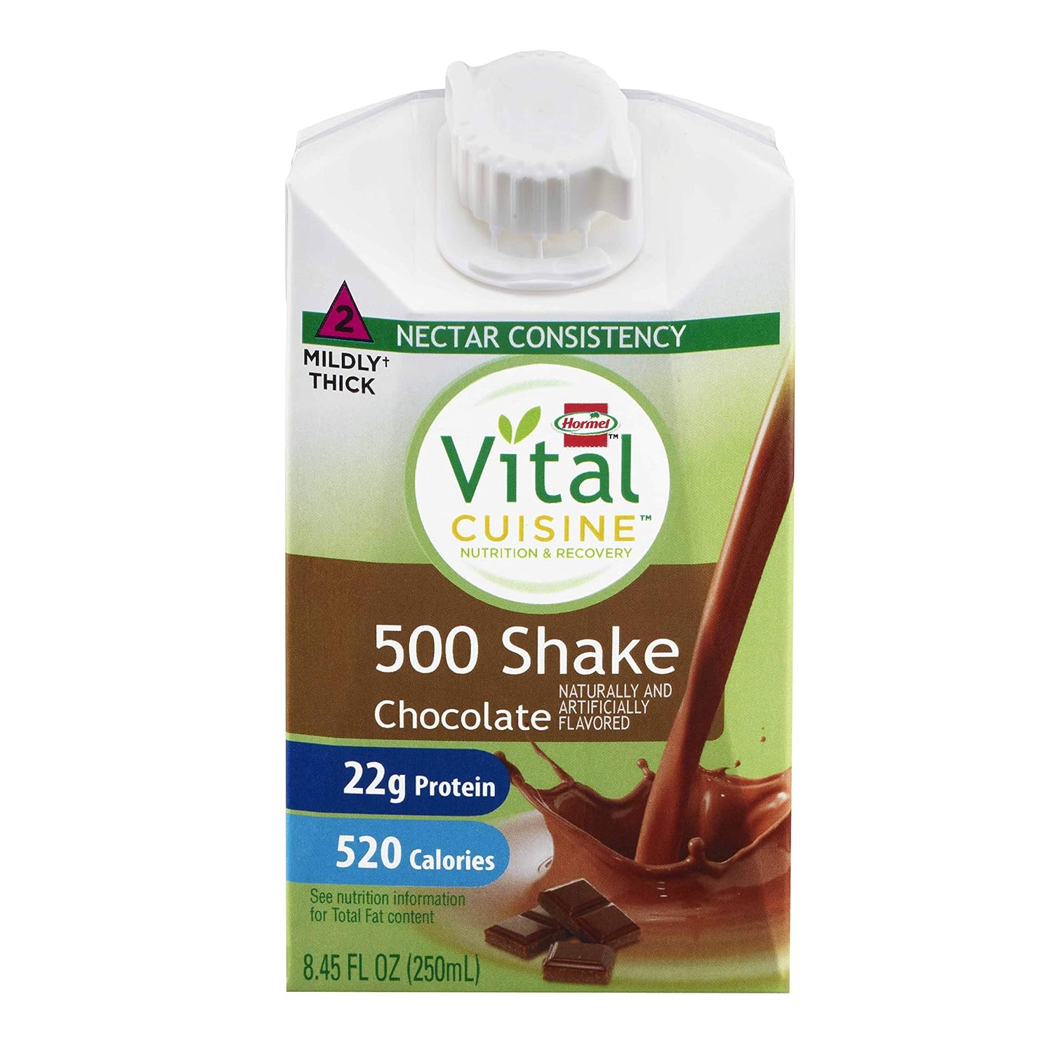 Vital Cuisine 500 Chocolate Nutritional Shake Chocolate Flavor 8.45 oz. Carton Ready to Use, 72502 - Case of 27