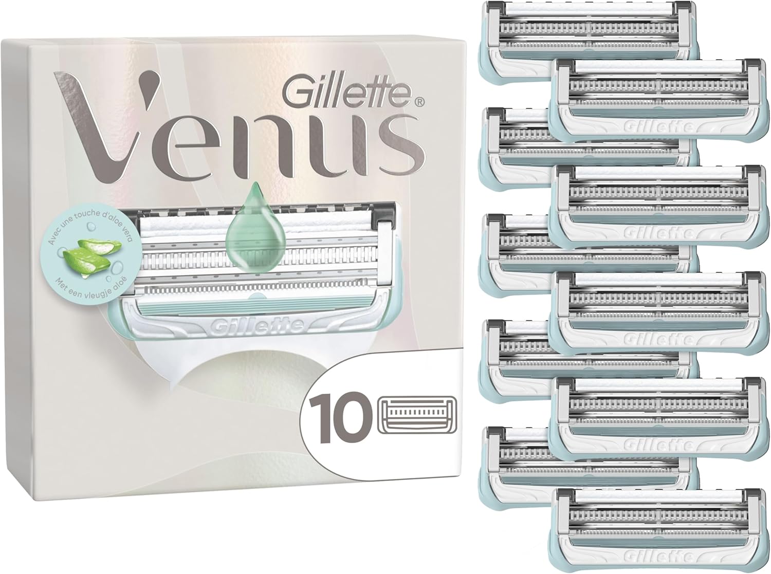 Gillette Venus Razor Blade Refills for Women's Pubic Hair, 10 Razor Blade Refills for Pubic Hair & Skin Protection